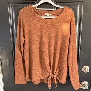 Nine Britton Women's Rust Tie-Front Sweater